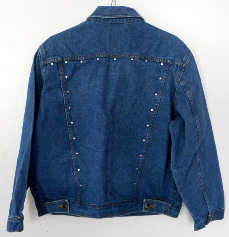 Vintage Bonjour Jean Jacket Size Medium Bling Gems Adult Comix - Etsy