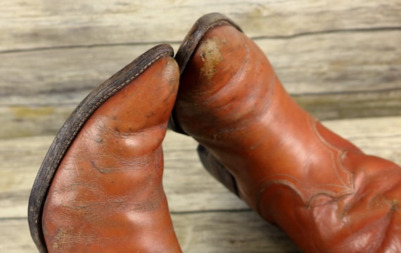 Nocona Cowboy Boots Tan Brown Leather Mens 8 D Ro… - image 8