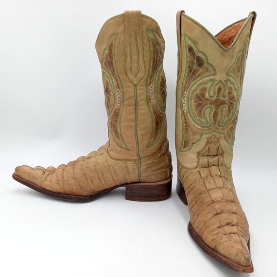MENS faux Crocodile Alligator print LEDEREN COWBOY puntige teen laarzen Schoenen Herenschoenen Laarzen Cowboy & Westernlaarzen 