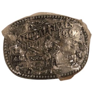 1992 Kids NFR Belt Buckle Vintage National Finals Rodeo New Sealed Cowboy Roper