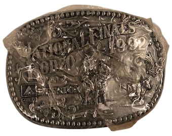 Hebilla de cinturón NFR para niños de 1992, vintage, de las finales nacionales de rodeo, nueva, sellada, de vaquero roper