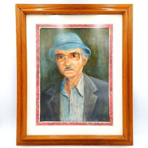 Porträt eines Gentleman Apotheker OOAK Malerei signiert älteren Mann Omacore Galerie Wand