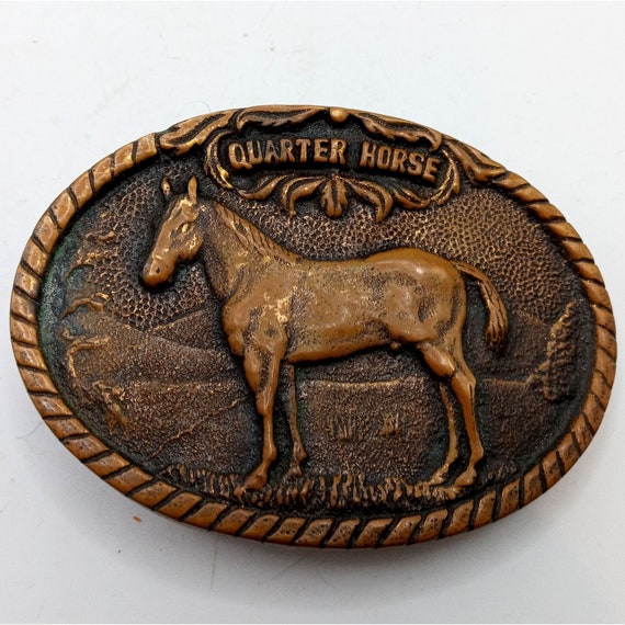 Quarter Horse Belt Buckle Vintage Cowboy Western … - image 7