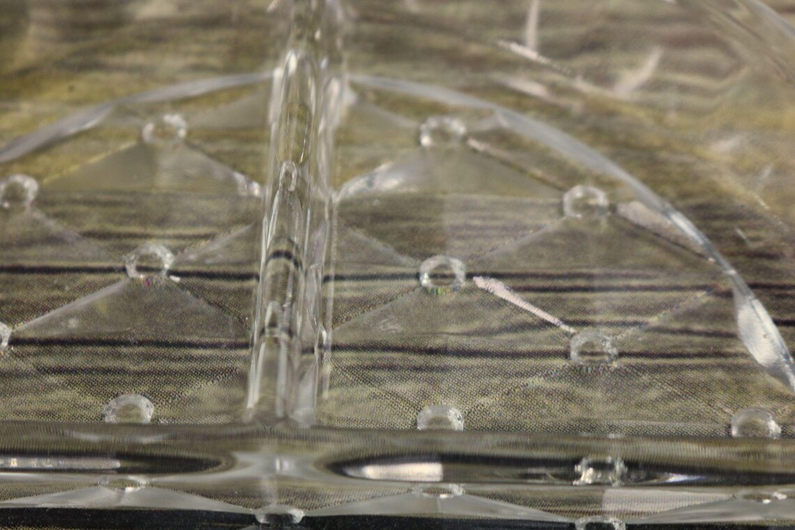 Vintage Divided Plate Clear Glass Dish Serving 3 Divisions Etsy