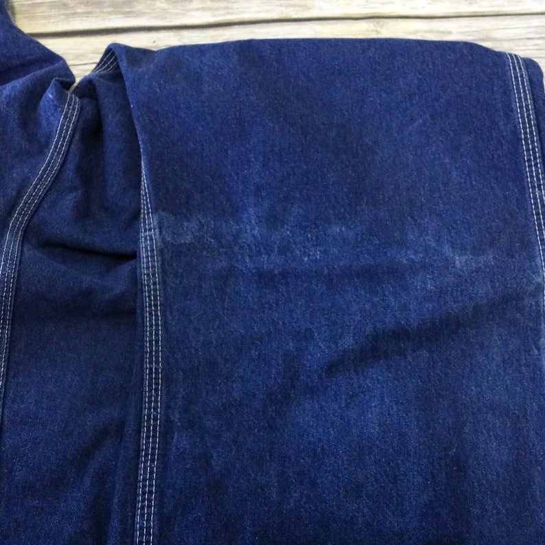 Big Smith Bib Overalls Blue Denim Vintage Carpenter Rockabilly Work Farm 43 x 28