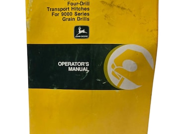 John Deere Operators Manual For 9000 Series Grain Drills Vintage