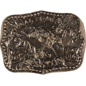 Small NFR Rodeo Belt Buckle 1986 Cowboy NEW National Finals Kids Horse Vintage