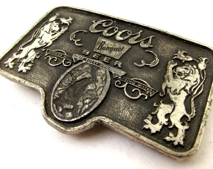 Vintage Coors Banquet Beer Belt Buckle Golden Colorado Etsy