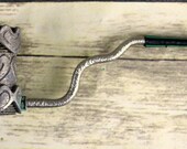 Folk Art Tobacco Pipe Metal Smoking Heart Design One Of A Kind Handmade Vintage