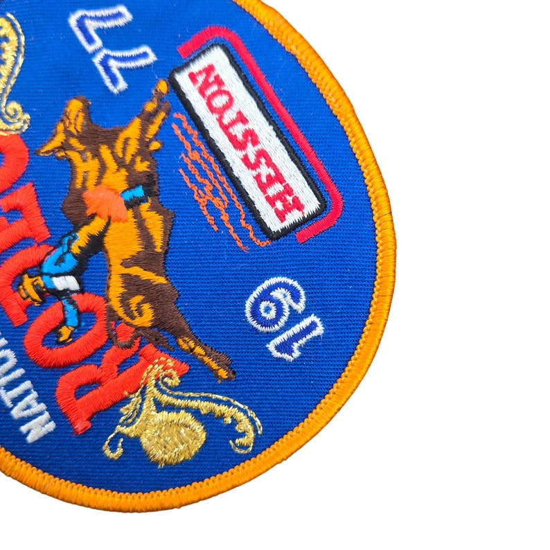 Vintage NFR Rodeo Patch 1977 National Finals Bull Rider Hesston Cowboy ...