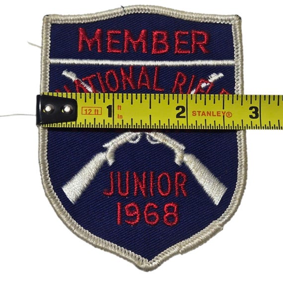 NRA Junior Member 1968 Patch Shield Shape Red Blu… - image 2