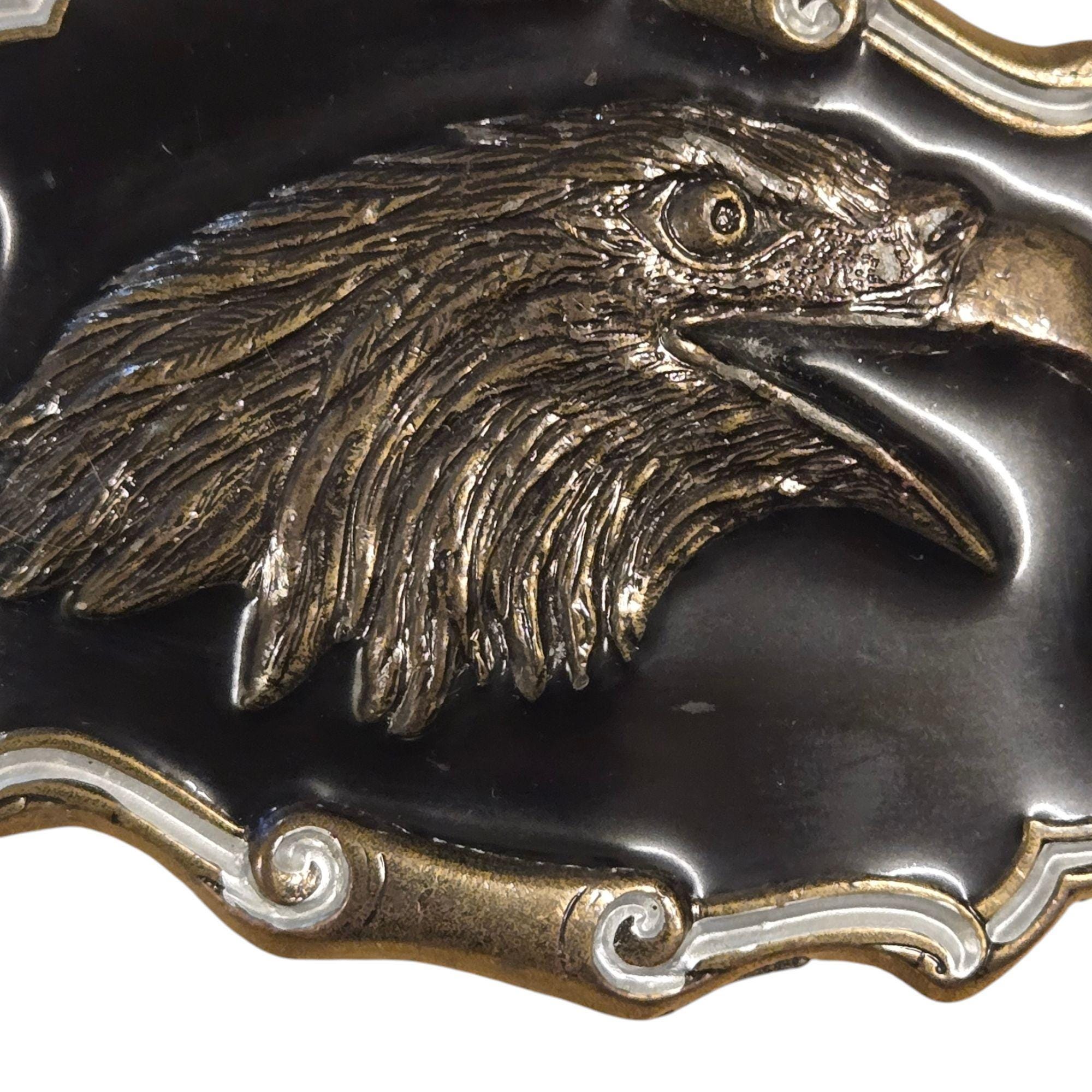 Vintage Eagle Head Belt Buckle 1991 Black Country Western  display picture 2