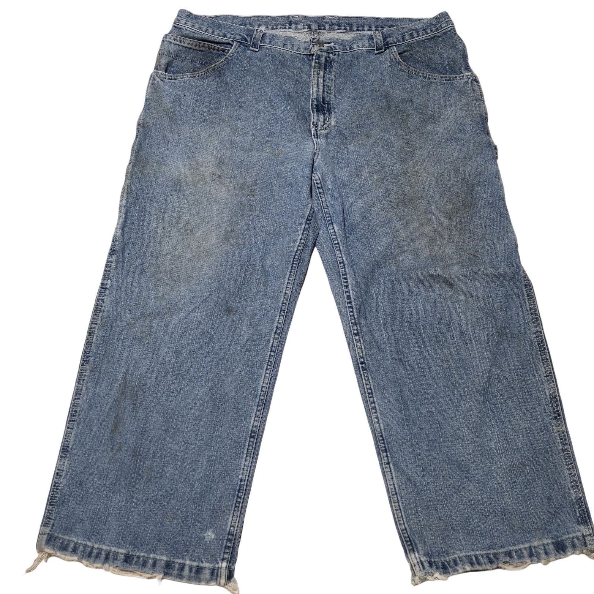 Vintage Faded Glory Mens Blue Jeans 42 X 26 Denim Well Worn