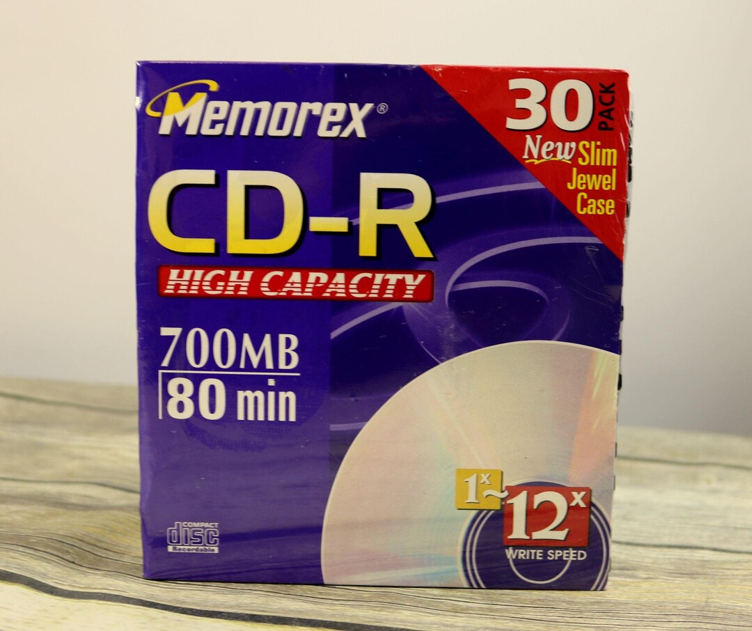 Memorex CDR 30 Pack Slim Jewel Cases 80 Minute 700 MB New Old Etsy