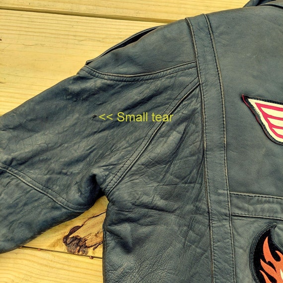 Vintage Black Leather Jacket Harley Davidson Moto… - image 4