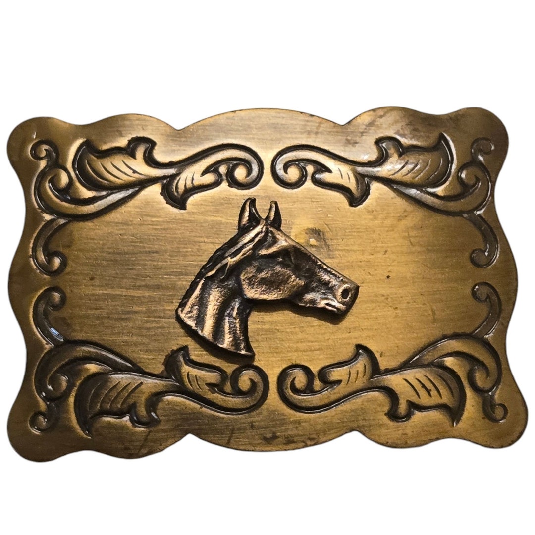 Vintage Western Horse Belt Buckle Cowboy Country Rodeo  display picture 1