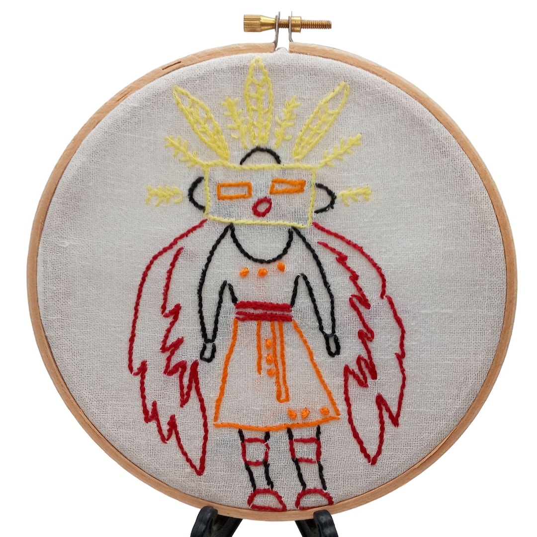 Native American Eagle Dancer Embroidery Wall Decoration 6 Inch Vintage ...
