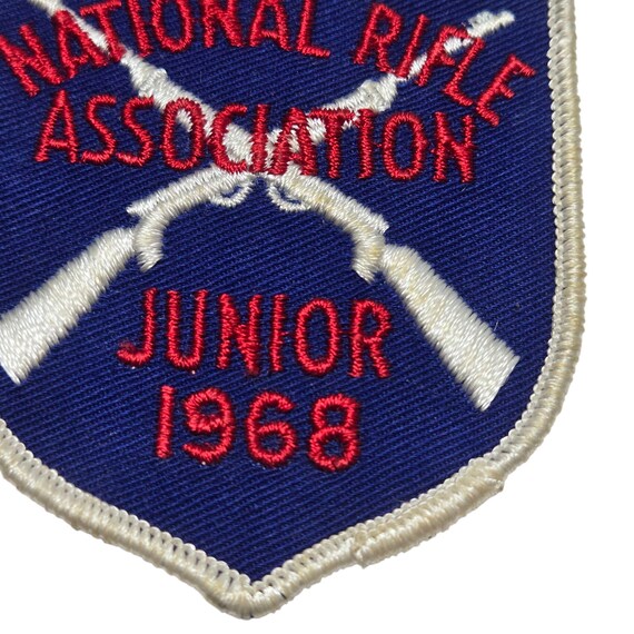 NRA Junior Member 1968 Patch Shield Shape Red Blu… - image 4