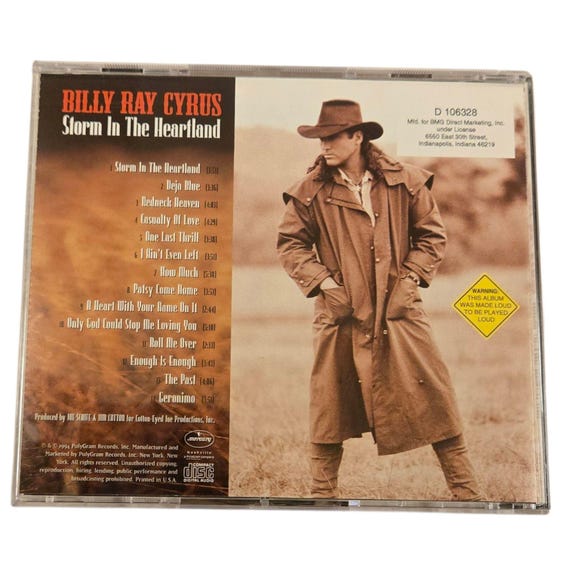 Billy Ray Cyrus Storm in the Heartland 1994 CD Album - Etsy Israel