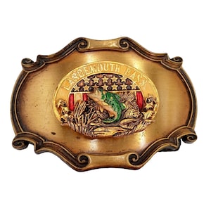 Largemouth Bass Belt Buckle Vintage Fish Fishing Large Mouth Country Cowboy