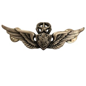 USAF Master Navigator Wings Badge Pinback Silver Tone Air Force Military