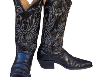 Vintage 1990s Leather Tony Lama Size Mens 10.5 EE US Cowboy Boots