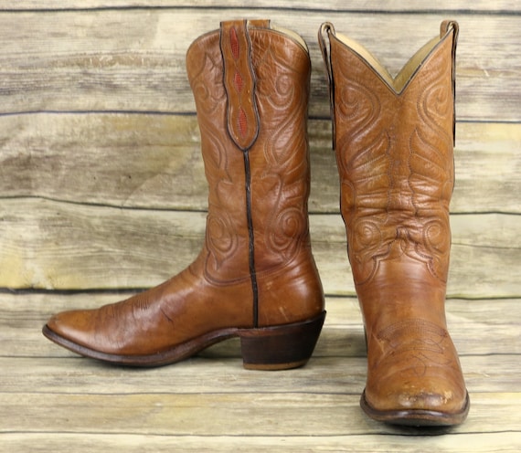 Loveless Cowboy Boots Custom Brown Leather Womens… - image 1