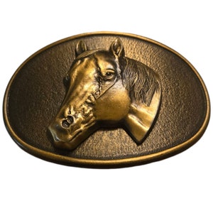 Horse Head Belt Buckle Chambers Cowboy Rodeo Equestrian Rider Vintage