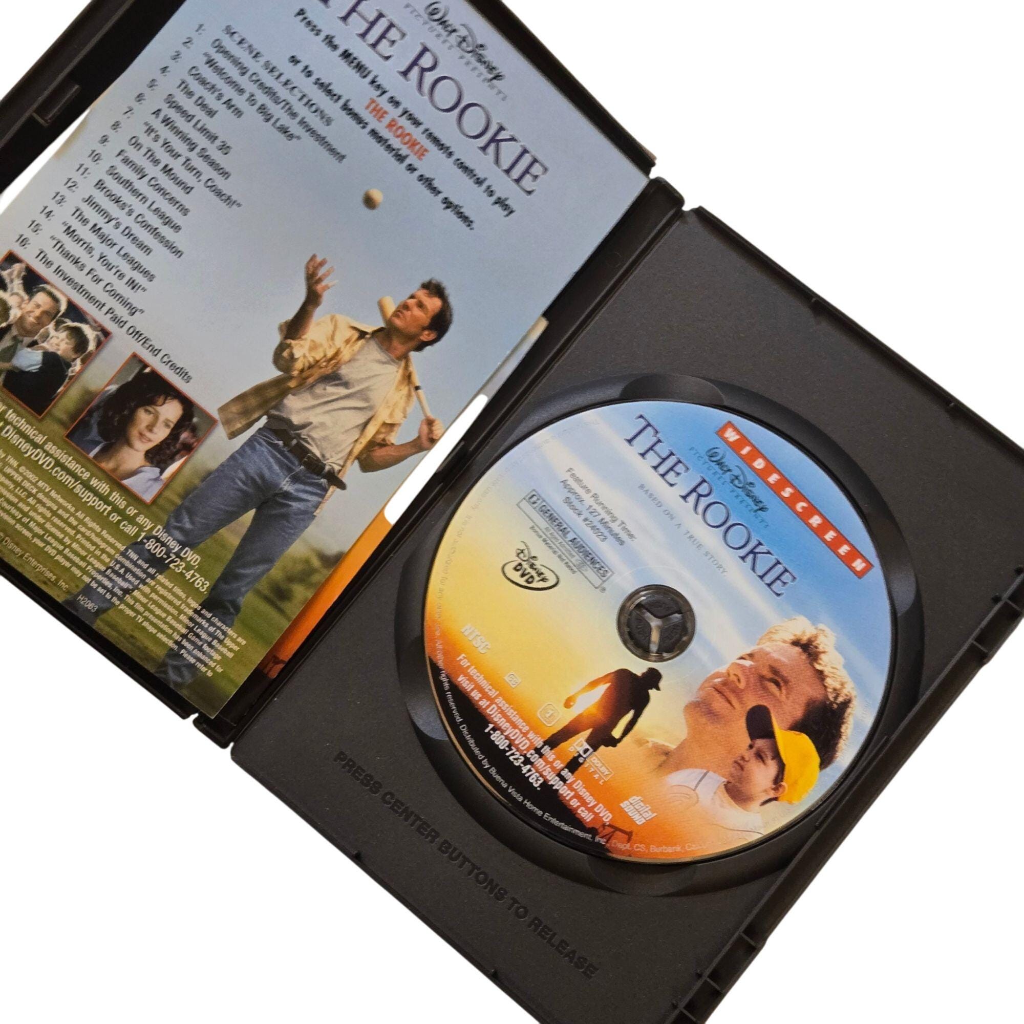 The Rookie DVD 2002 Walt Disney Baseball Movie Dennis Quaid Jim