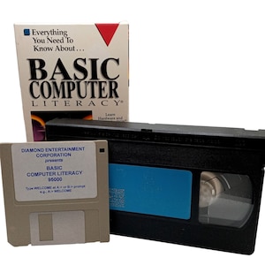 Basic Computer Literacy VHS Floppy Video DOS Windows Everything You Need To Know Vintage