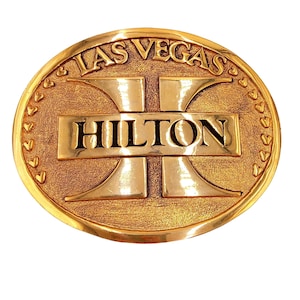 Las Vegas Hilton Belt Buckle Hotel Casino Collectible Nevada Souvenir Gambling