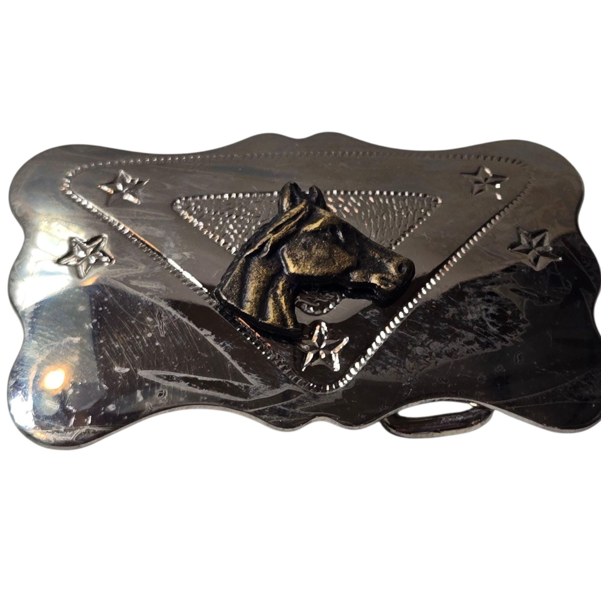 Boucle de ceinture Tête de Cheval Mustang Spondylus en Argent-Boucl
