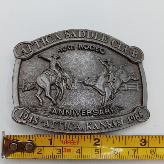 Attica KS Saddle Club Belt Buckle Rodeo Cowboy Bu… - image 2