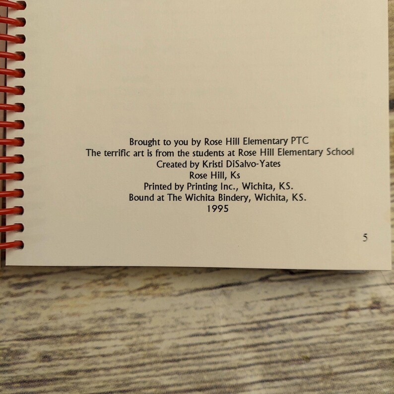 Rose Hill Kansas Cookbook Vintage 1995 Elementary School KS Etsy