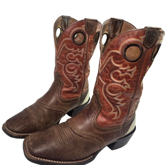 Ariat Cowboy Boots Brown Leather Mens 8.5 D Weste… - image 4