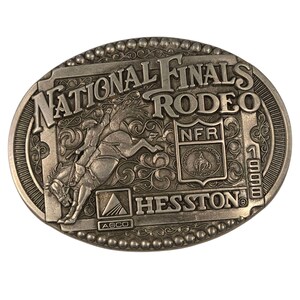 1998 Hesston Belt Buckle Bronc Rider National Finals Rodeo Vintage Cowboy
