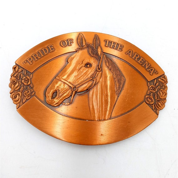 Western Horse Belt Buckle Vintage Pride Of The Ar… - image 1