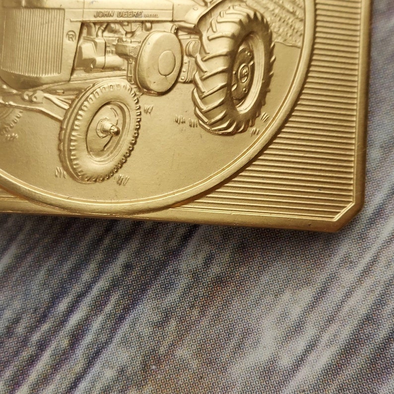 John Deere Model R Tractor Belt Buckle 1990 Limited Edition Agriculture Farm Ranch Collectible image 5