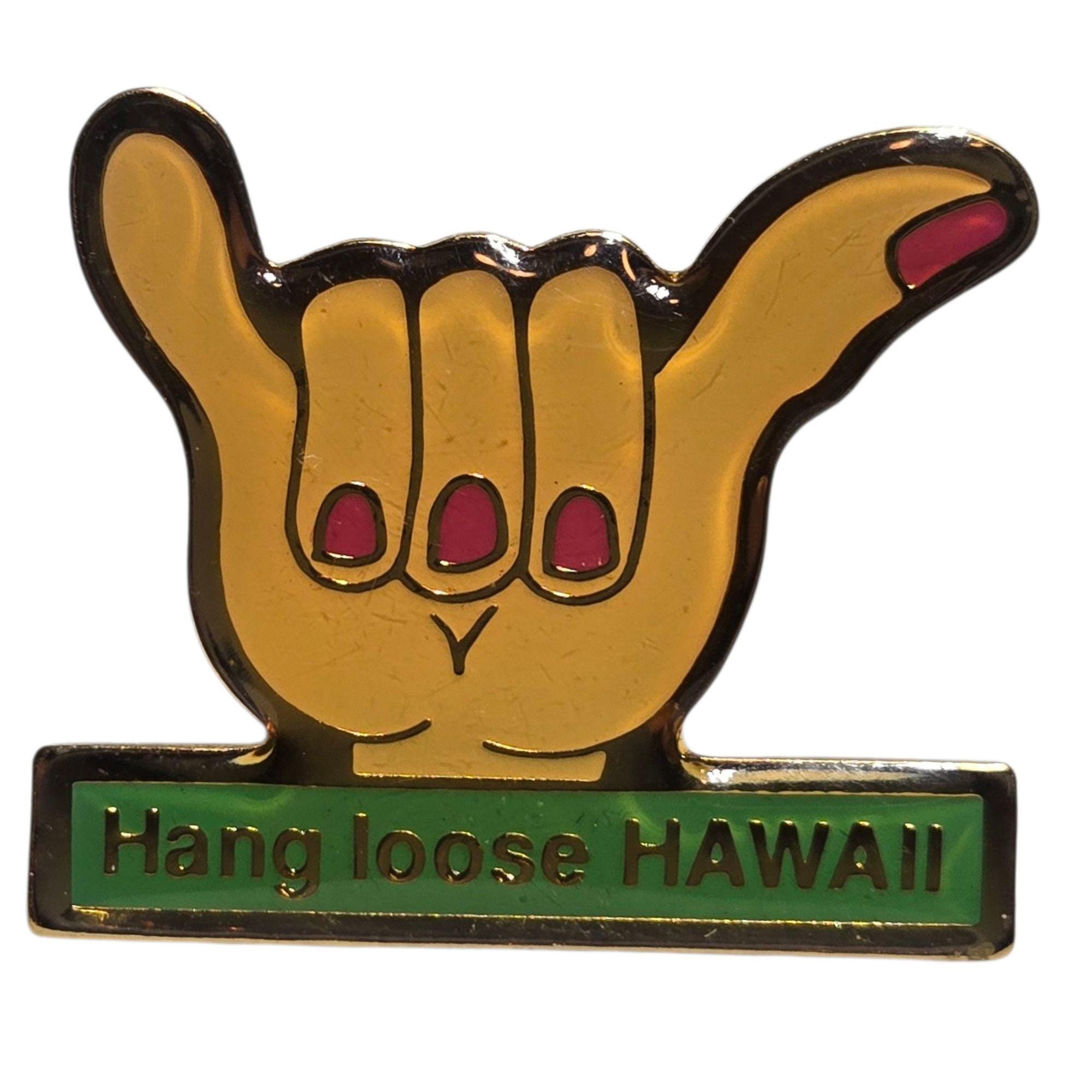 Hang Loose Hawaii Enamel Lapel Pin Shaka Hand Design Travel