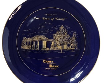 Caney Kansas Commemorative Collectible Plate Valley National Bank 1986