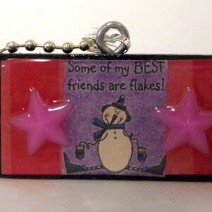 Sneeuwpop Collage Domino ketting kerst hanger teruggewonnen Mixed Media Folk Art