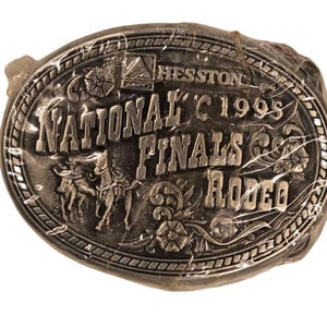 Hesston 1995 Belt Buckle Kids National Finals Rodeo Sealed NFR Vintage Cowboy