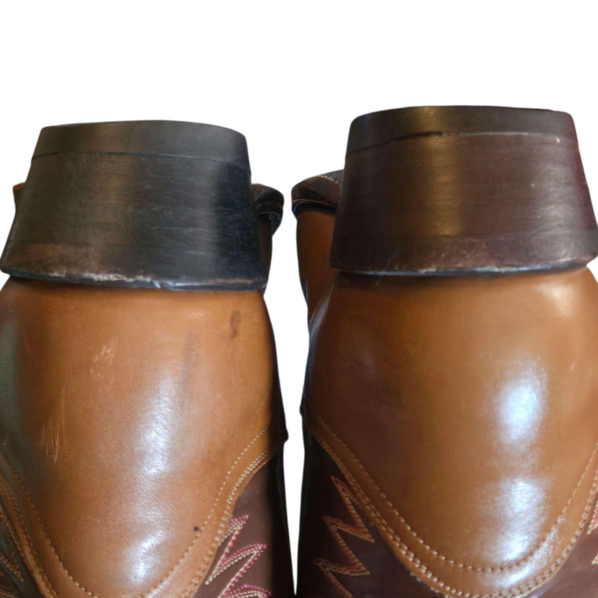 Bottes De Cowboy Vintage TONY LAMA 6616 - Homme Taille 8.5 D - Cuir Marron (occasion)
