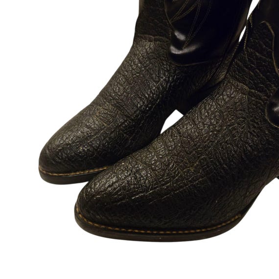 Bronco Black Cowboy Boots Mens 9 EE Extra Wide Man Made  display picture 3
