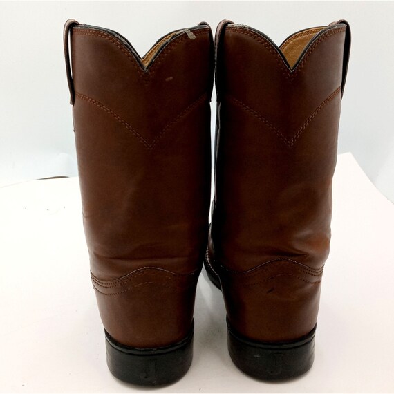 Justin Cowboy Boots Brown Leather Womens 7.5 B Ro… - image 4