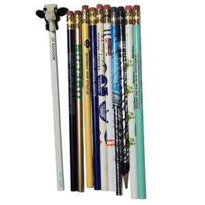 Vintage Collectible Pencil Lot of 11 With Unique Designs Graphics Hershey Museum