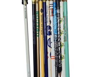 Vintage Collectible Pencil Lot of 11 With Unique Designs Graphics Hershey Museum