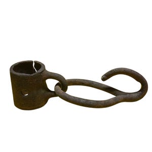 Crochet d&#39;attache de poteau d&#39;attelage cheval en fer rustique antique primitif matériel de forgeron