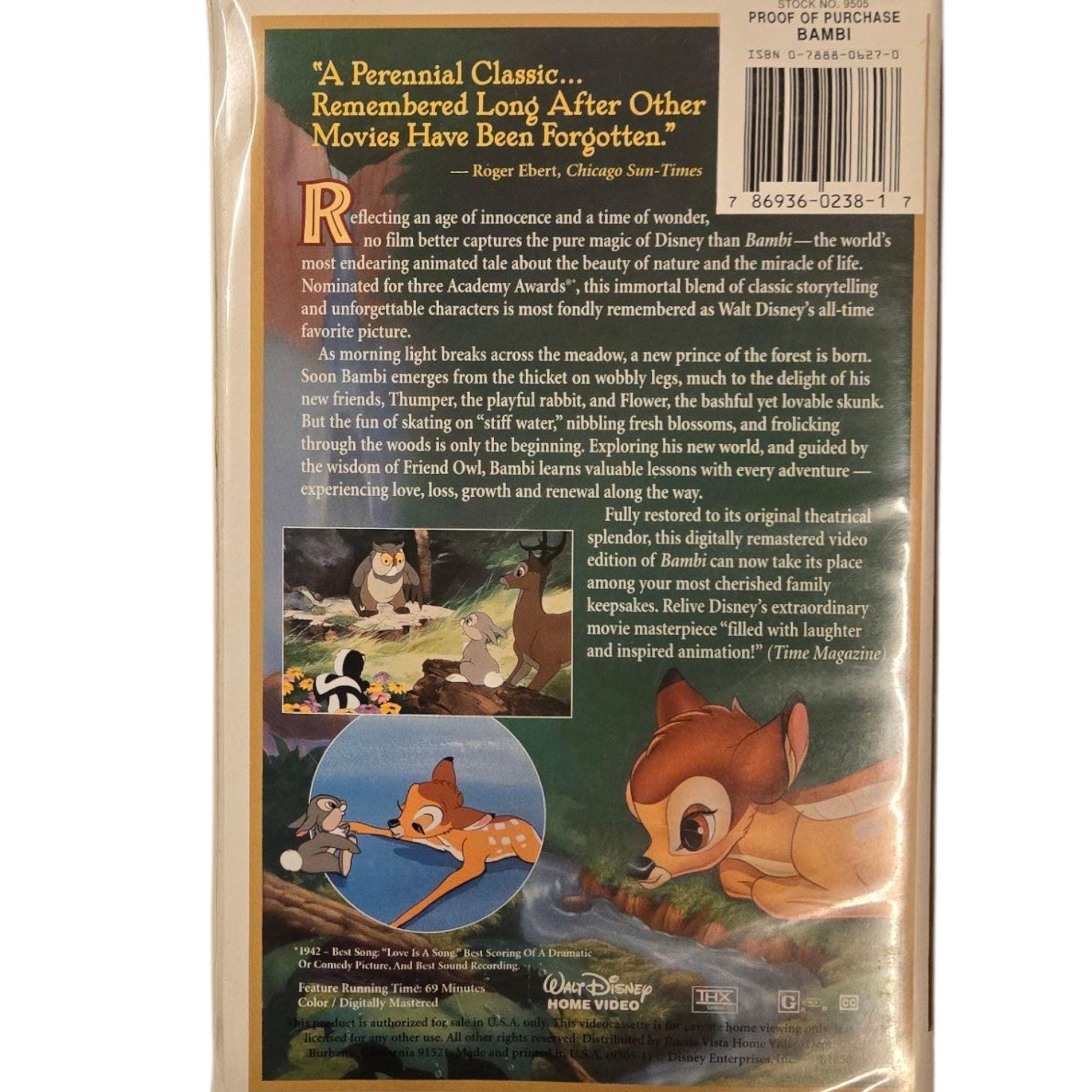 Walt Disneys Bambi VHS Limited Edition 55th Anniversary Clamshell