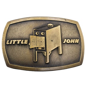 Little John Wood Stove Belt Buckle Advertising Promotional Collectible Vintage